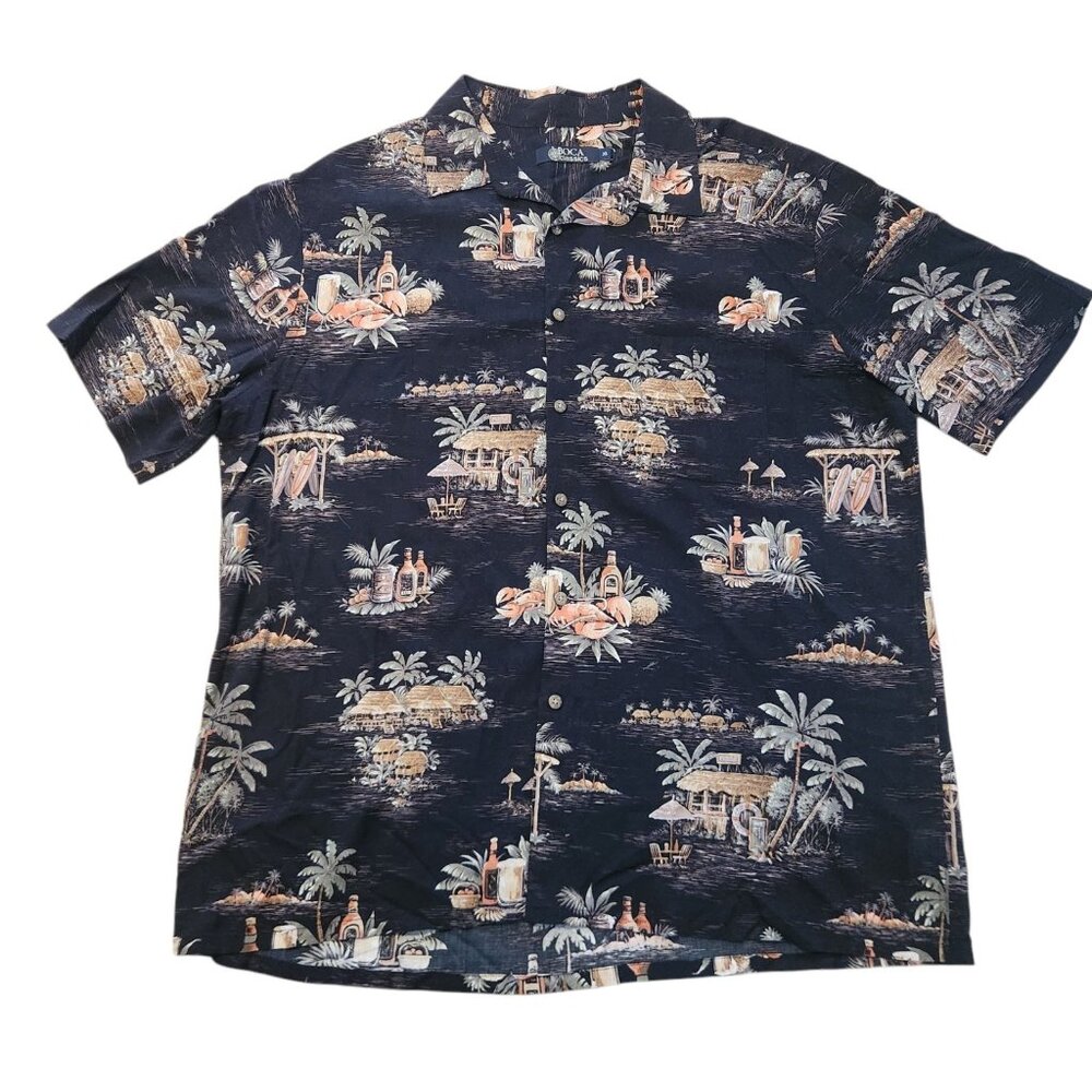Boca Classics Hawaiian Shirt Rayon Button Up Short Sleeve Floral‎ Aloha XL EUC